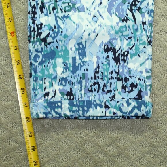 Nine West Chrystie Women's 16 Blue Patterned Cuffed Capri Jeans - Picture 4 of 6